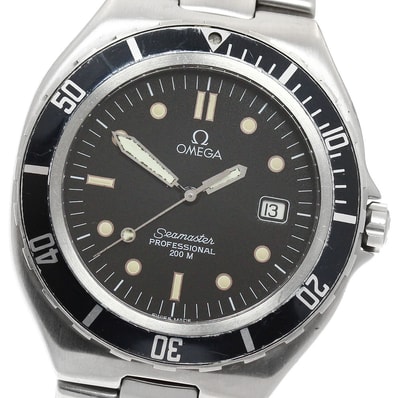 オメガ シーマスター200m ラージサイズ デイト メンズ 【中古】