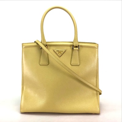 プラダ PRADA ショルダーバッグ B2411M カバン 2WAY ハンドバッグ サフィアーノレザー イエロー