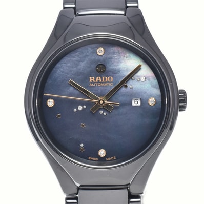 ラドー RADO 561.0242.3 トゥルー ダイヤモンド デイト ブルーシェル クォーツ レディース 美品 保証書付き 腕時計 M#148422