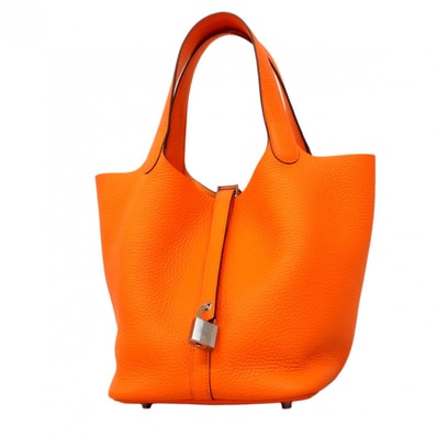 【6dd4935】エルメス ハンドバッグ ピコタンロックMM トリヨンクレマンス オレンジミニアン シルバー金具 K刻印【中古】レディース