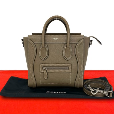 CELINE セリーヌ ラゲージ ナノ レザー ショルダーバッグ ベージュ
14744