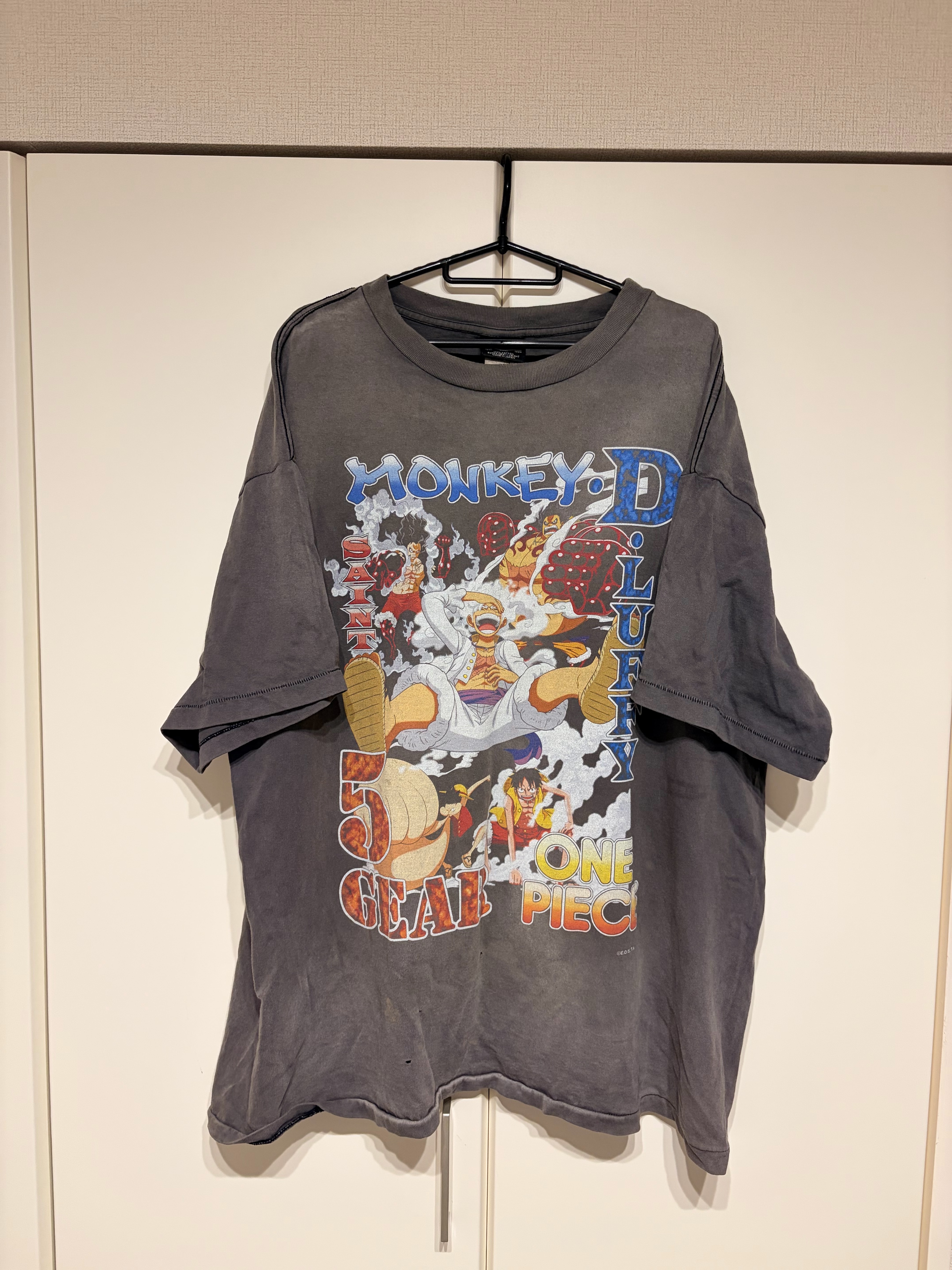 SAINT Mxxxxxx x ONE PIECE OP_SS T-Shirt/Luffy "Black"