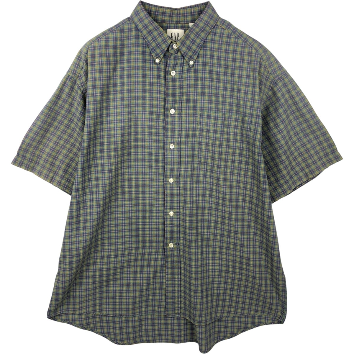 古着 90年代 ギャップ GAP オールドギャップ 半袖 ボタンダウン チェックシャツ メンズXL相当 ヴィンテージ/eaa641456