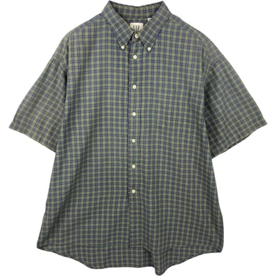 古着 90年代 ギャップ GAP オールドギャップ 半袖 ボタンダウン チェックシャツ メンズXL相当 ヴィンテージ/eaa641456
