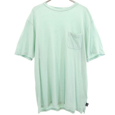 patagonia パタゴニア ボーダー柄 半袖 Tシャツ L ミント 52600SP20 アウトドア ポケT