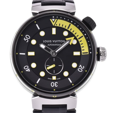 値下 ルイ・ヴィトン LOUIS VUITTON QA122 タンブール ストリートダイバー インナーベゼル メンズ 美品 箱・保証書付き O#143534