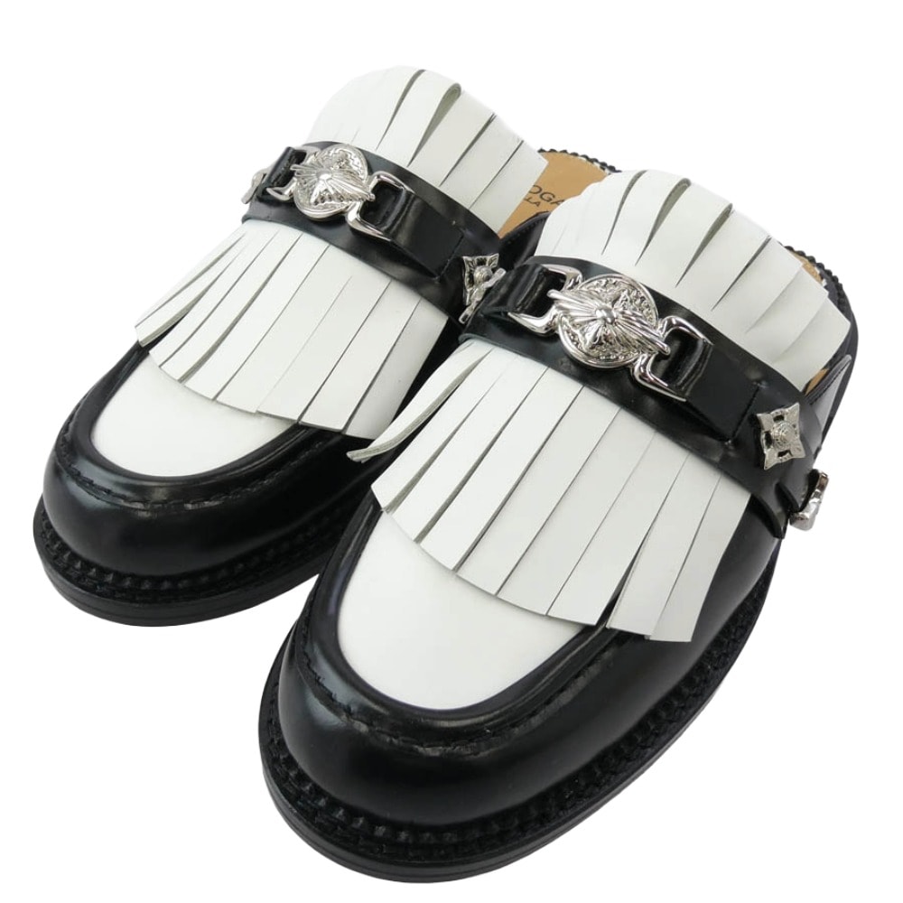 TOGA トーガ その他靴 TOGA PULLA トーガプルラ ミュールタイプ タッセルローファー シューズ ブラック系 ホワイト系 40【極上美品】【中古】