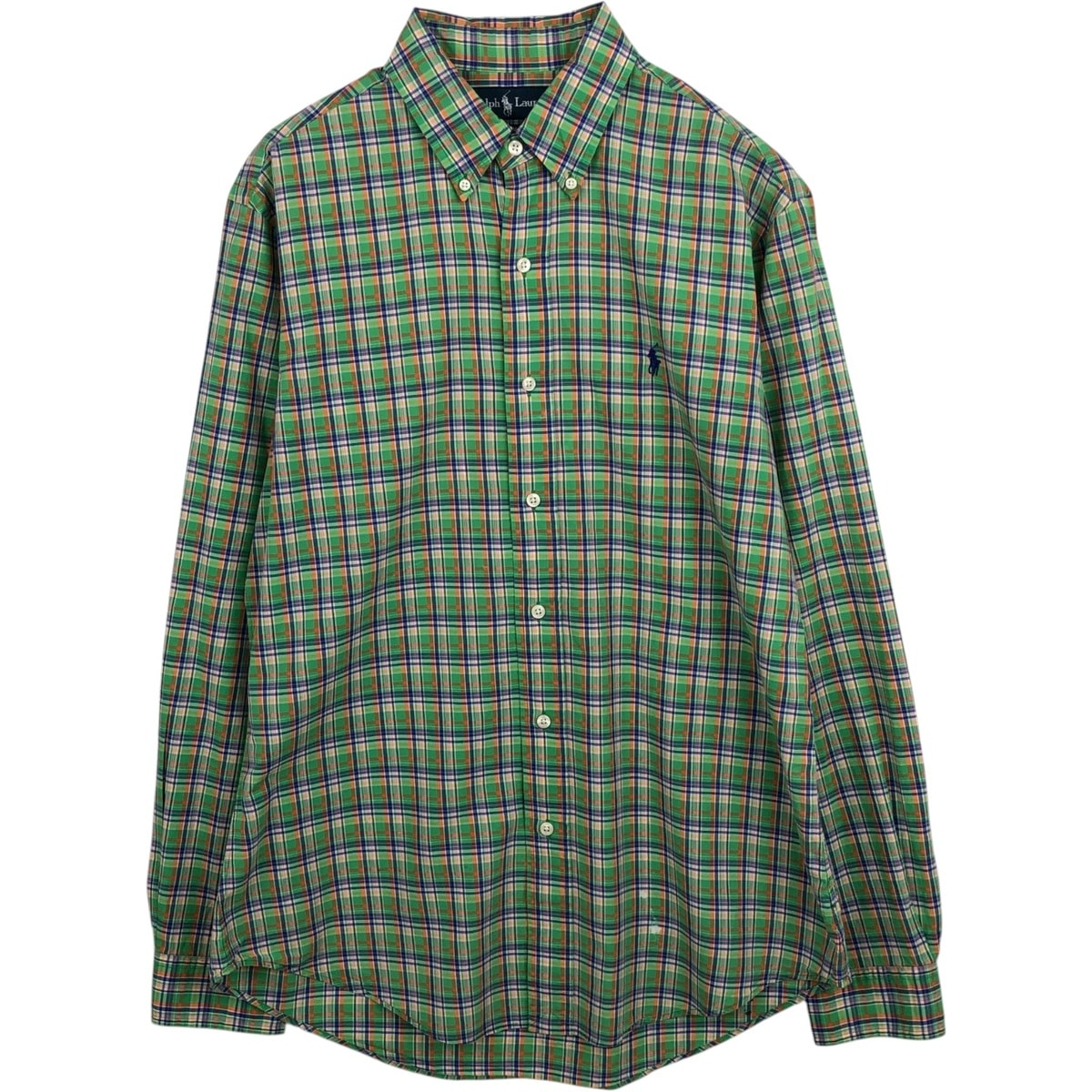 古着 ラルフローレン Ralph Lauren CUSTOM FIT 長袖 ボタンダウンチェックシャツ メンズM相当/eaa631270