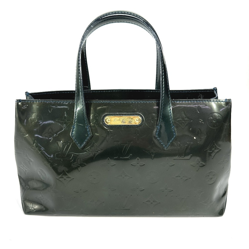 ルイヴィトン LOUIS VUITTON ウィルシャーPM M93684 モノグラムヴェルニ カバン トートバッグ ハンドバッグ モノグラムヴェルニ ブルーニュイ グリーン