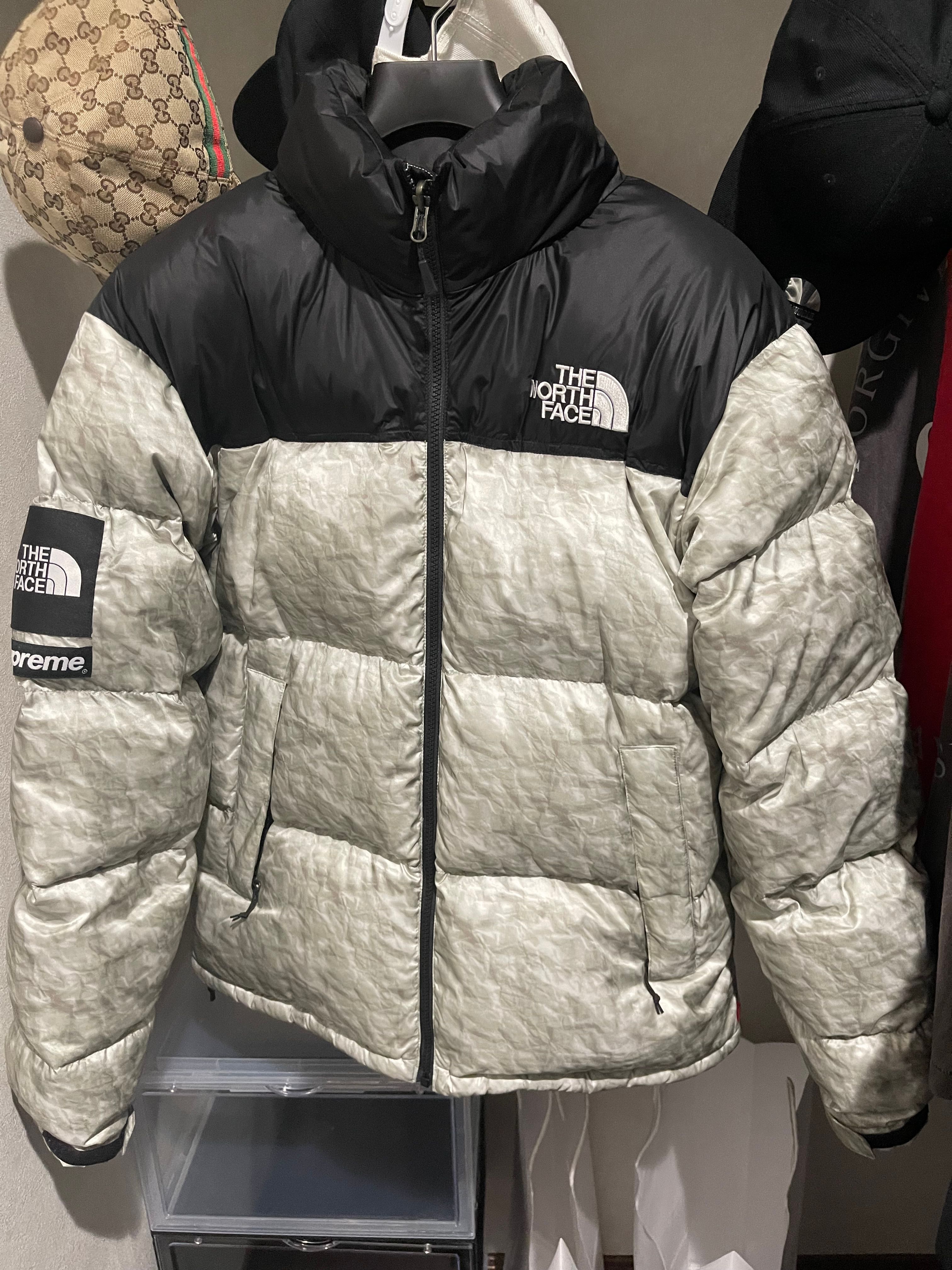 Supreme x The North Face Nuptse Jacket "White Paper Print"