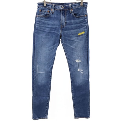 LEVI'S PREMIUM リーバイスプレミアム 512 ビッグE リペア加工 スリム テーパードデニムパンツ w28 ウォッシュブルー ジーンズ
