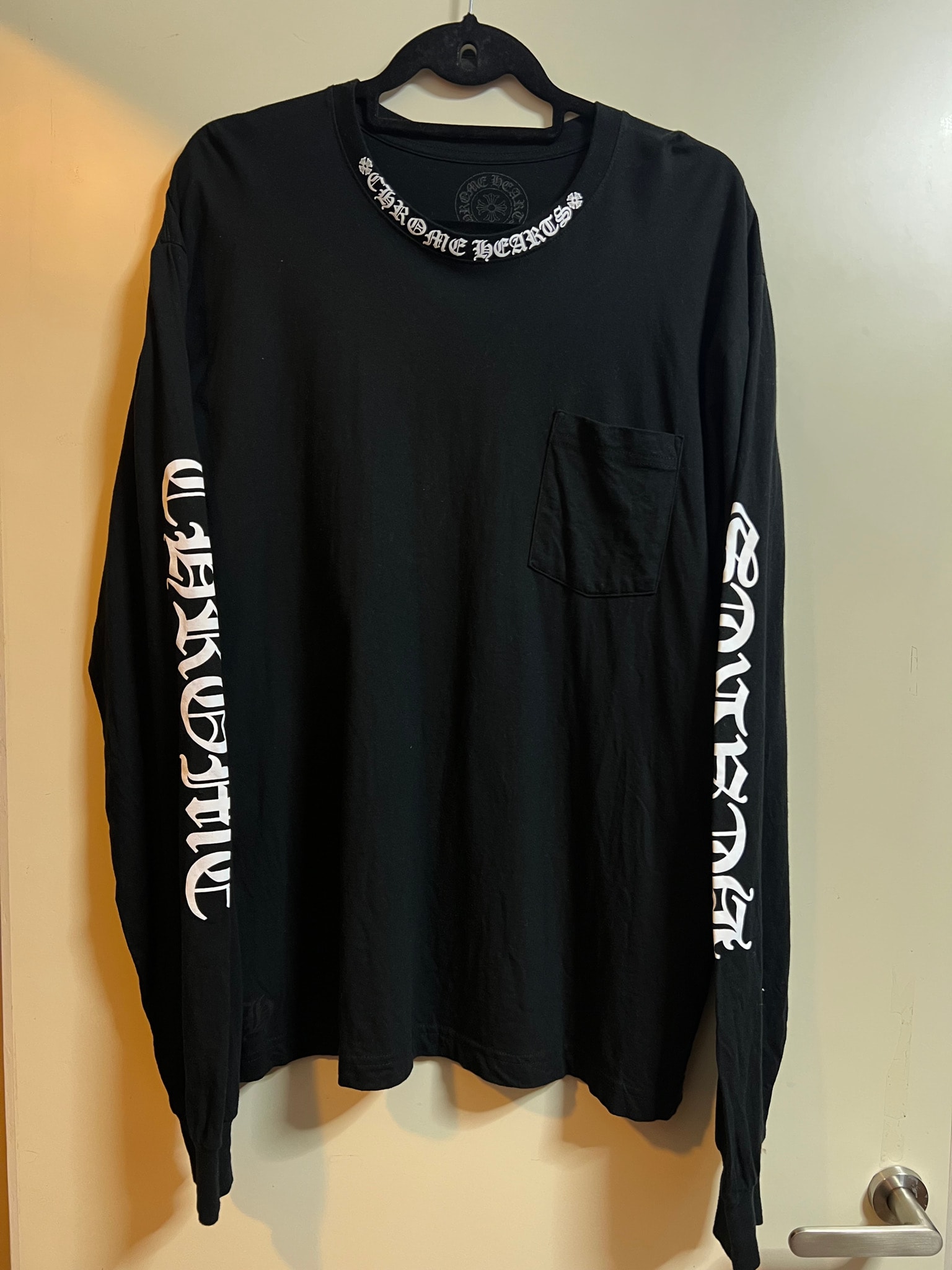 Chrome Hearts Letters Neck Logo L/S T-Shirt "Black"