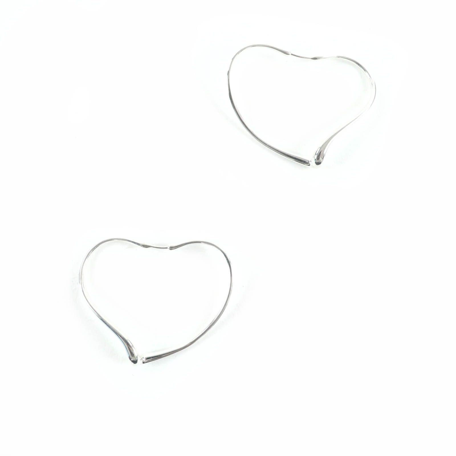 極美品 ティファニー ピアス オープンハート フープ ピアス ミディアム