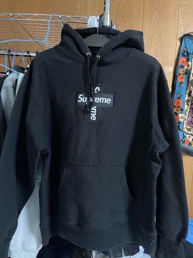 Supreme Cross Box Logo Hooded Sweatshirt "Black"
