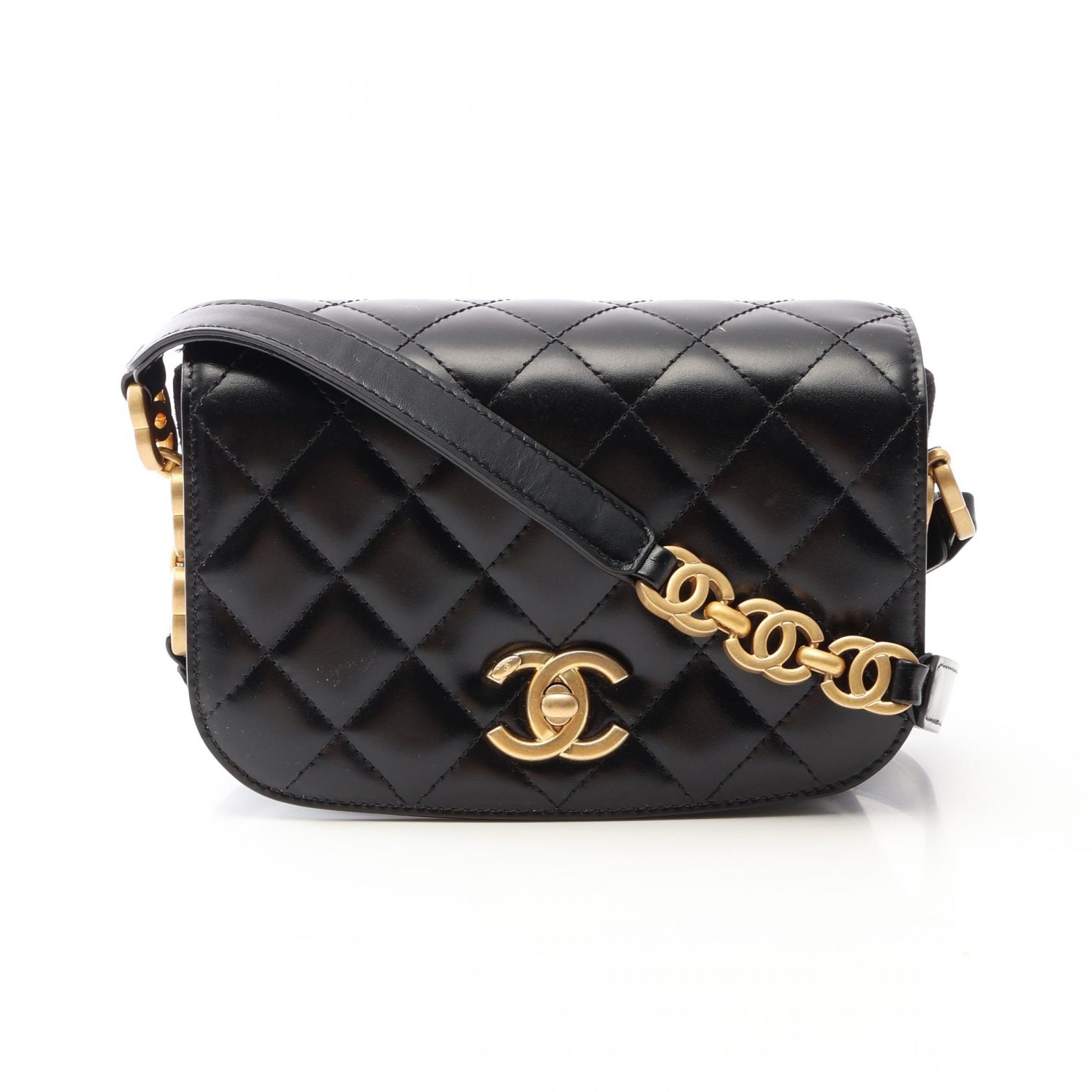 シャネル CHANEL マトラッセ ショルダーバッグ バッグ レザー スウェード レディース ブラック系 AS3402 【中古】