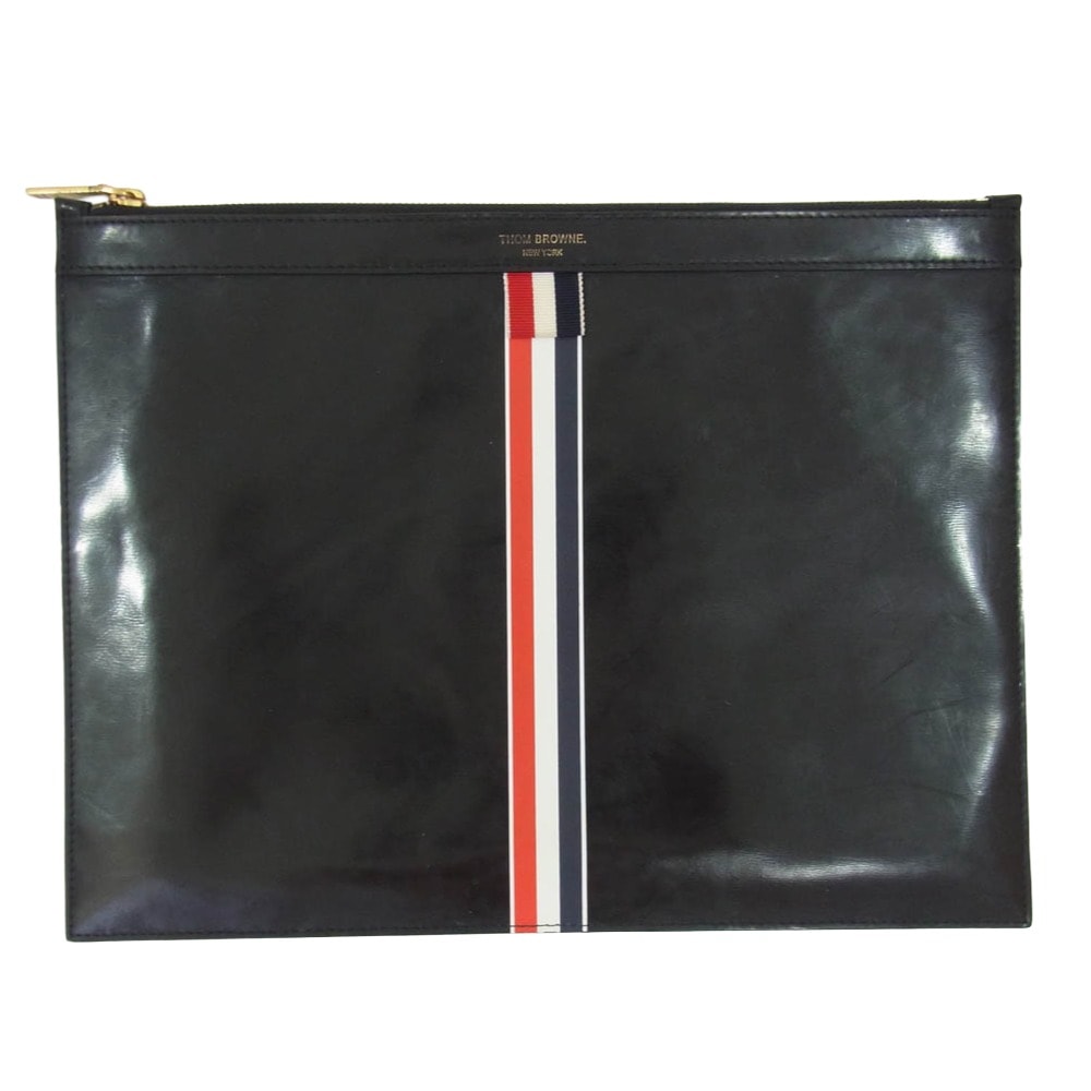D (傷や汚れあり)】THOM BROWNE トムブラウン clutch bag レザー