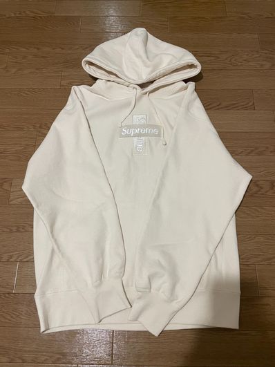 Supreme Cross Box Logo Hooded Sweatshirt "Natural"