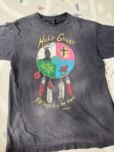 SAINT Mxxxxxx x LASTMAN Holy Ghost Short Sleeve T-Shirt "Black" 24SS