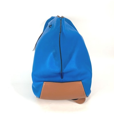ロエベ LOEWE アントン カバン バイカラー クロス ショルダーバッグ レザー ブルー 美品