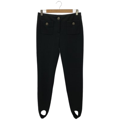 シャネル 20AW P64472V21533 ブラック デザインボタン アンクルホールニットパンツ 38
