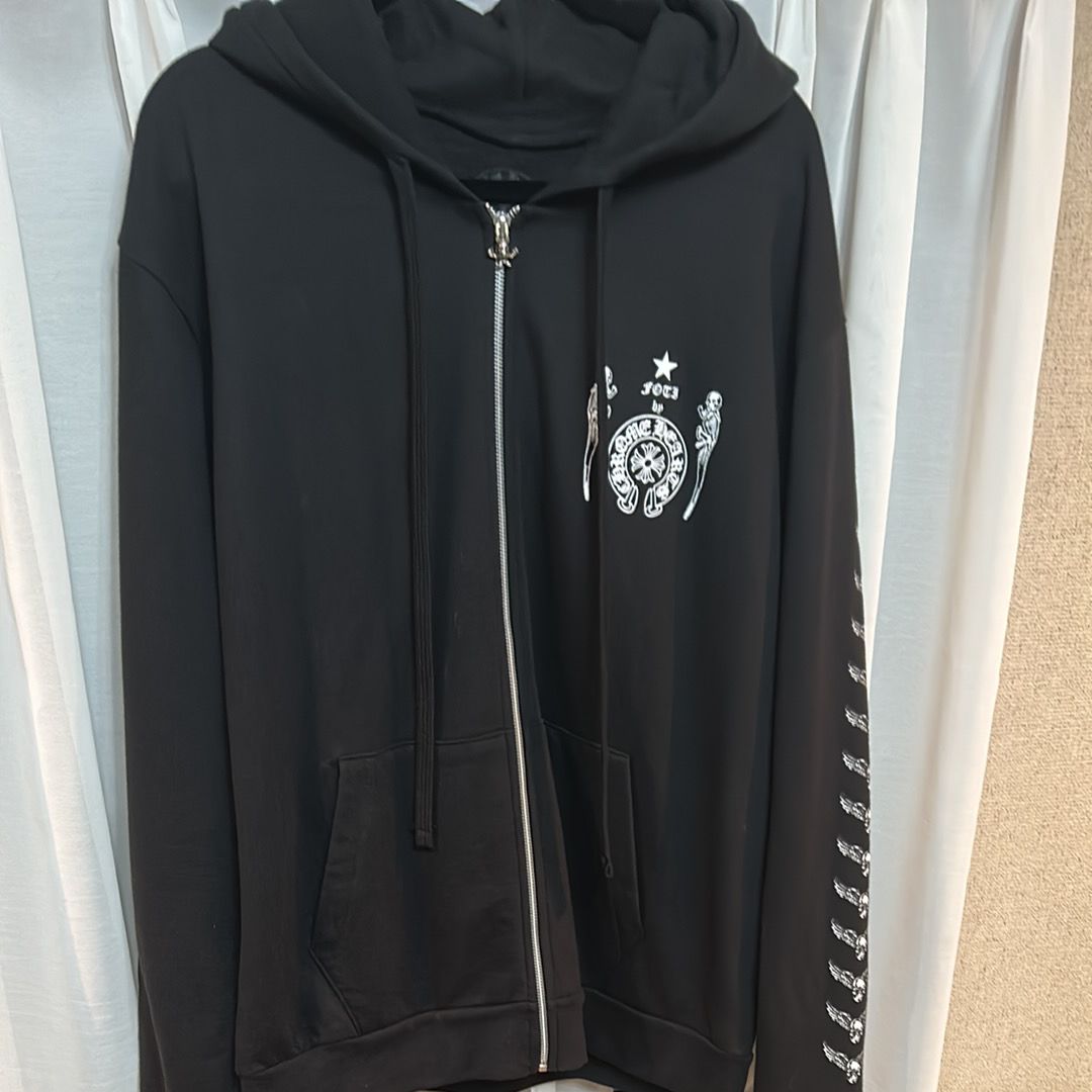 Chrome Hearts Sweatshirt Back Foti Print Zip Up Hoodie "Black"