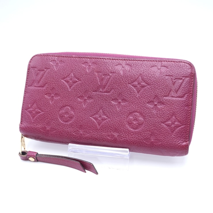LOUIS VUITTON(ルイ・ヴィトン)モノグラム・アンプラント ジッピーウォレット 長財布 ピンク レザー ゴールド金具 レディース【中古】