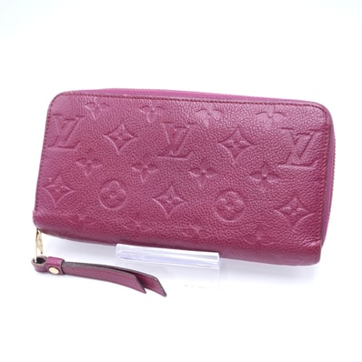 LOUIS VUITTON(ルイ・ヴィトン)モノグラム・アンプラント ジッピーウォレット 長財布 ピンク レザー ゴールド金具 レディース【中古】