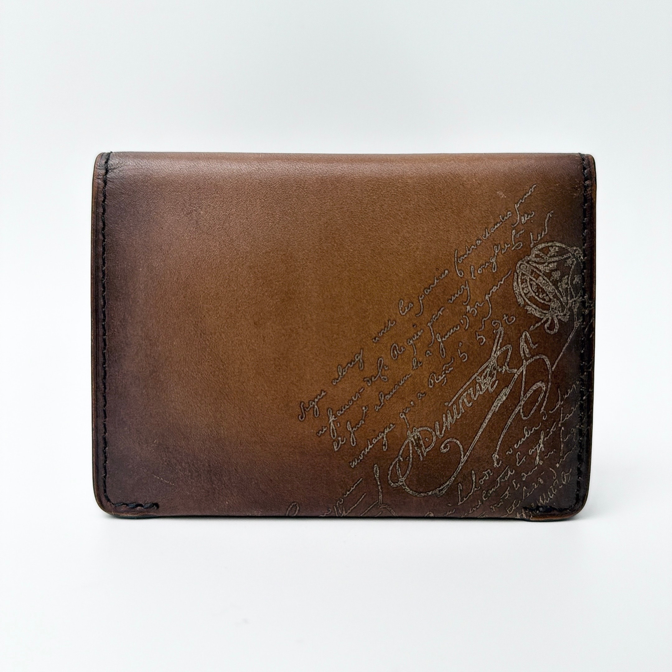 BERLUTI ベルルッティ カリグラフィ ビジネスカードケース 名刺入れ ミニ財布 ブラウン