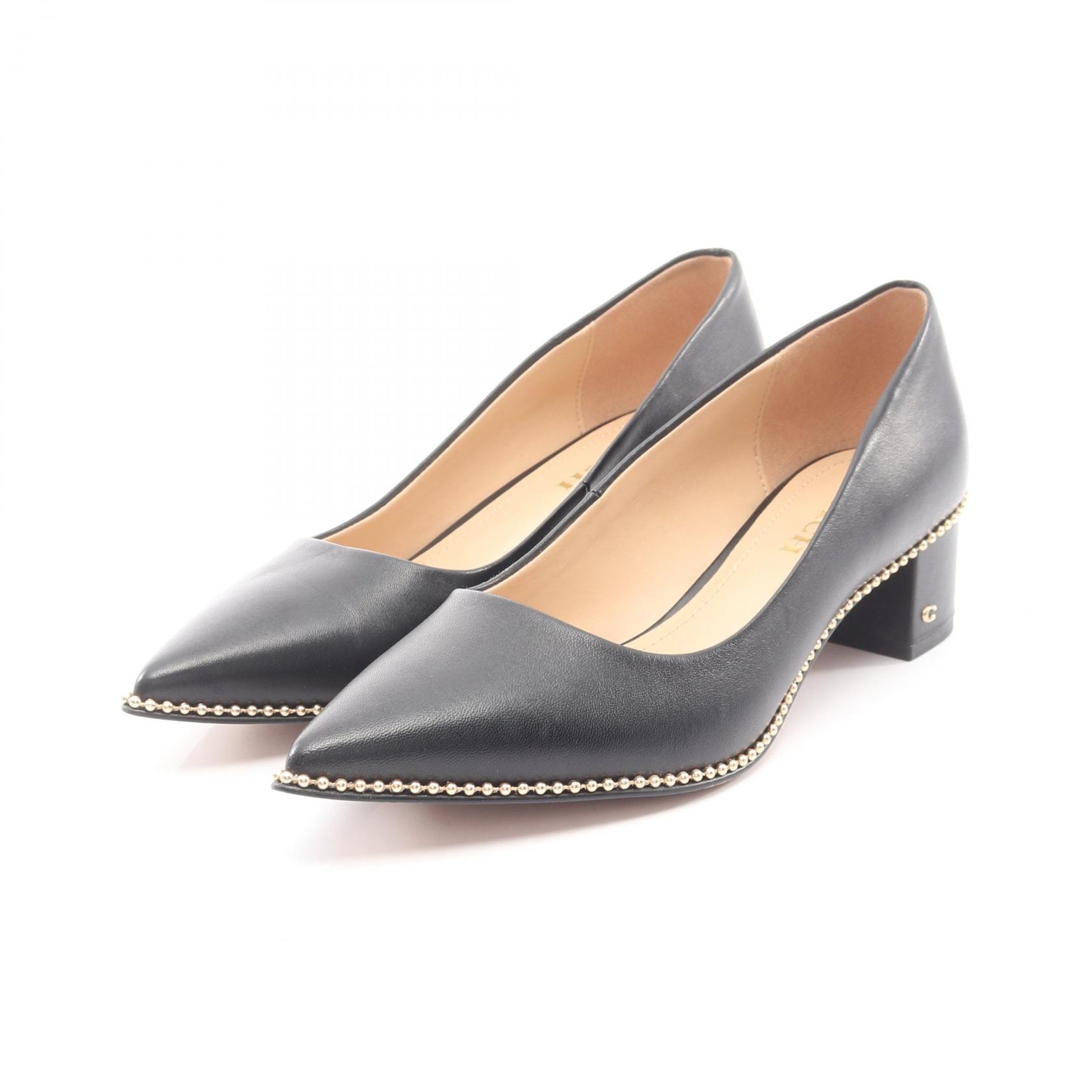 コーチ COACH スタッズ パンプス 靴 レザー レディース ブラック系 【中古】