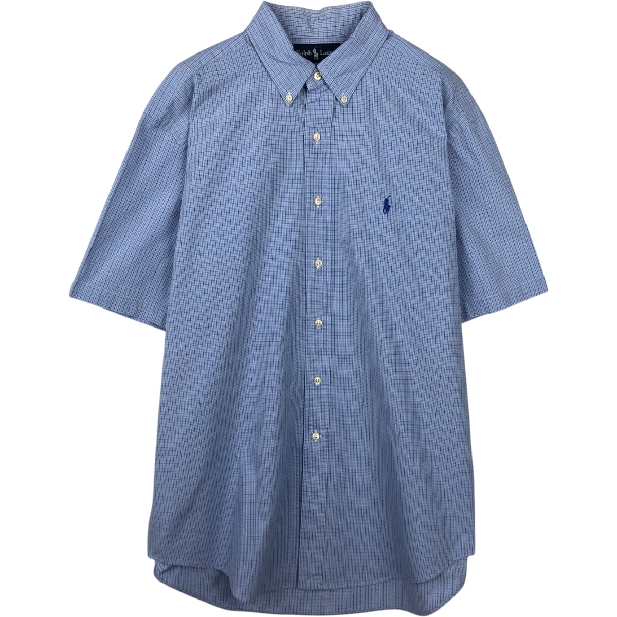 古着 ラルフローレン Ralph Lauren CLASSIC FIT クラシックフィット 半袖 ボタンダウン チェックシャツ メンズL相当/eaa644810