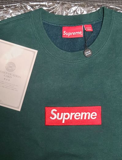 Supreme Box Logo Crewneck "Dark Pine" (22FW)