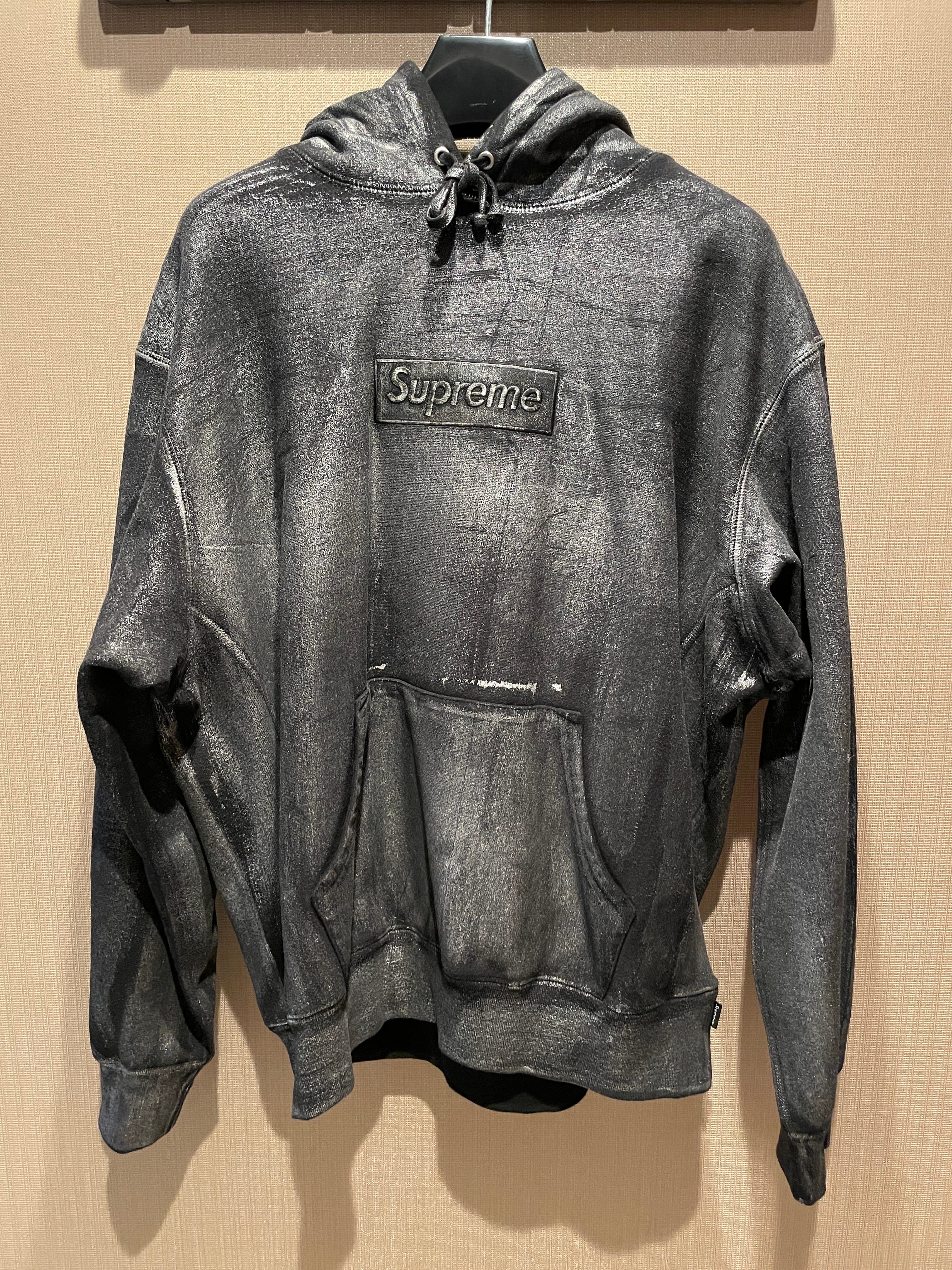 Supreme x MM6 Maison Margiela Foil Box Logo Hooded Sweatshirt "Black"
