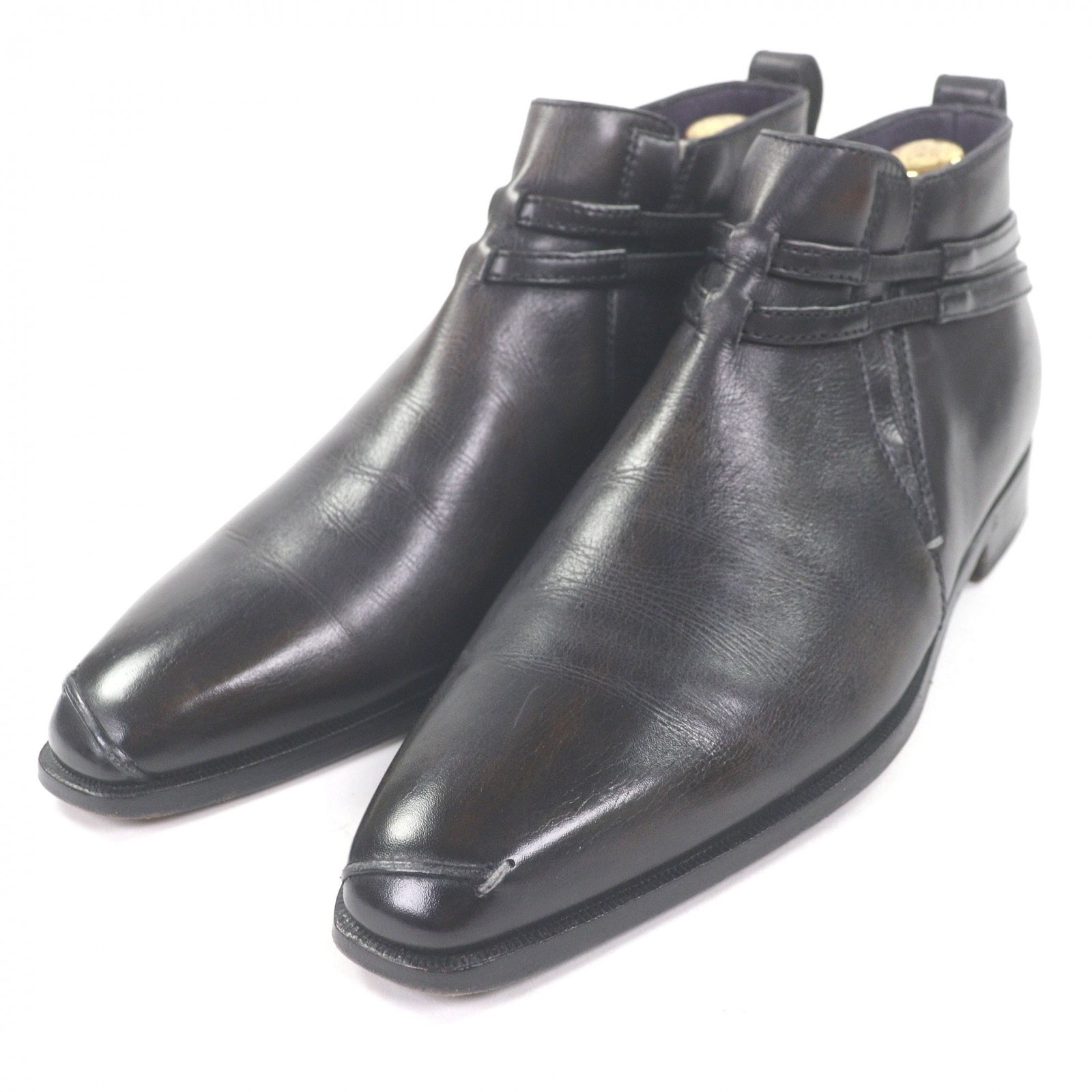 良品 ベルルッティ ショートブーツ スカーズ ダークブラウン系 26cm相当