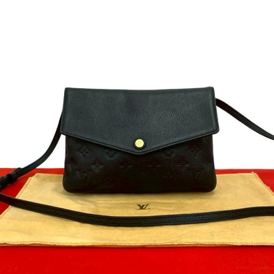 LOUIS VUITTON ルイヴィトン トワイス モノグラム アンプラント レザー ショルダーバッグ ブラック
83232