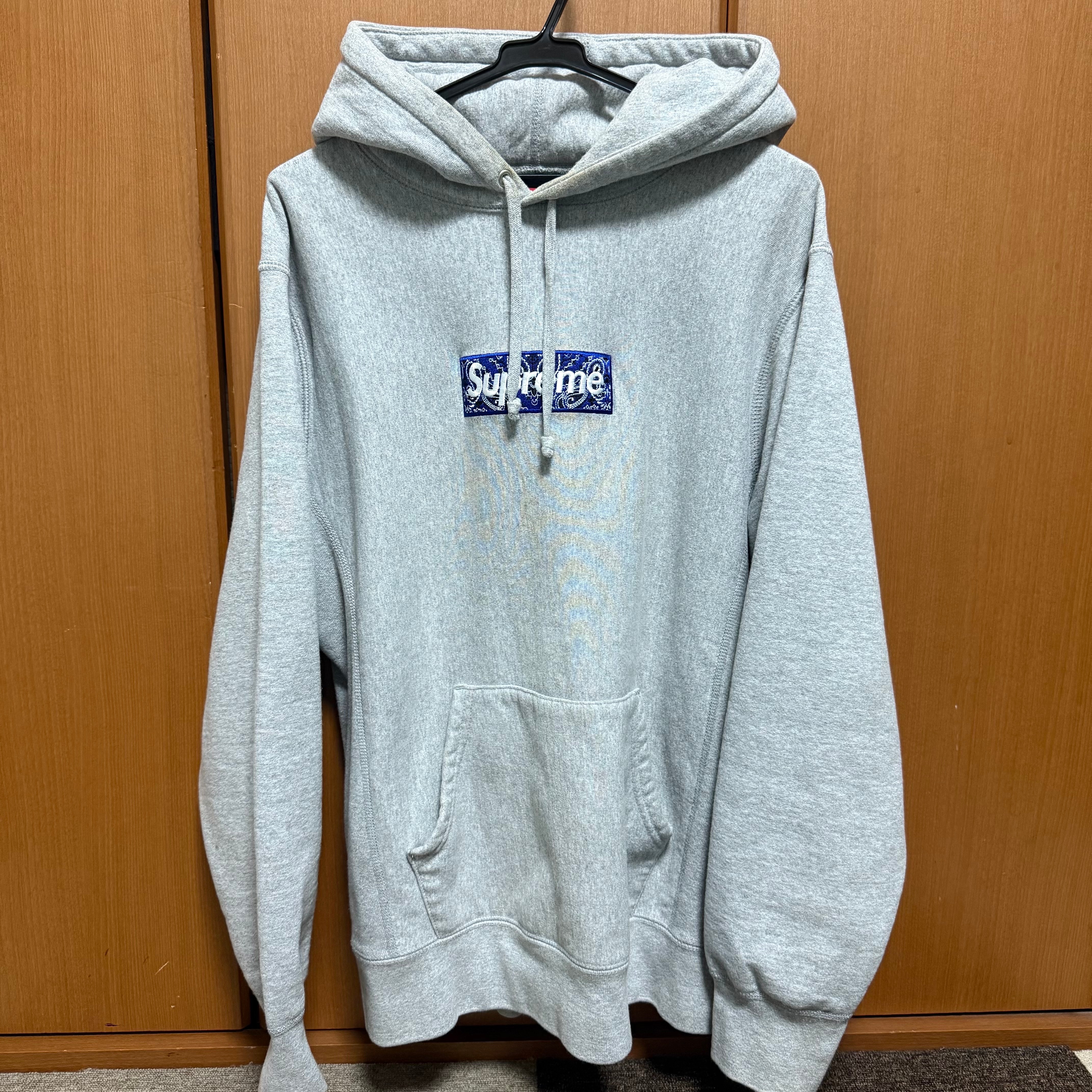 Supreme Bandana Box Logo Hooded Sweatshirt "Grey"