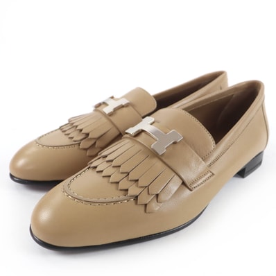 未使用品 エルメス ローファー モカシン ロワイヤル ベージュ レディース 36