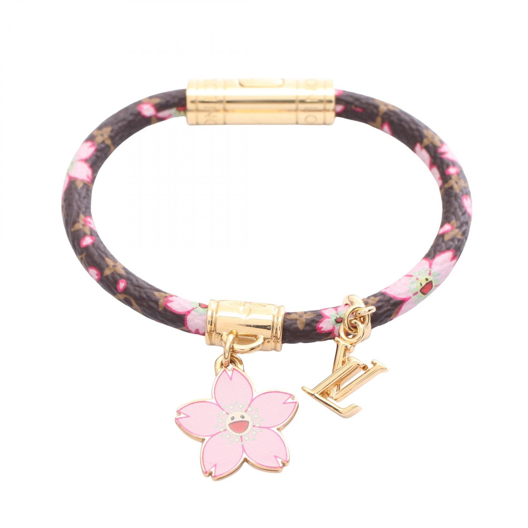 ルイ・ヴィトン LOUIS VUITTON LV × TM ブレスレット チェリーブロッサム ブレスレット アクセサリー GP(ゴールドメッキ) PVC モノグラム ピンク レディース ブラウン系 / ゴールド系 / ピンク系 M8978E 【中古】