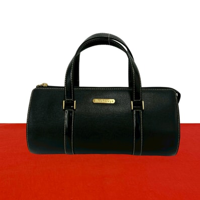 BURBERRY バーバリー ロゴ 金具 ノバチェック レザー ハンドバッグ ブラック
59094