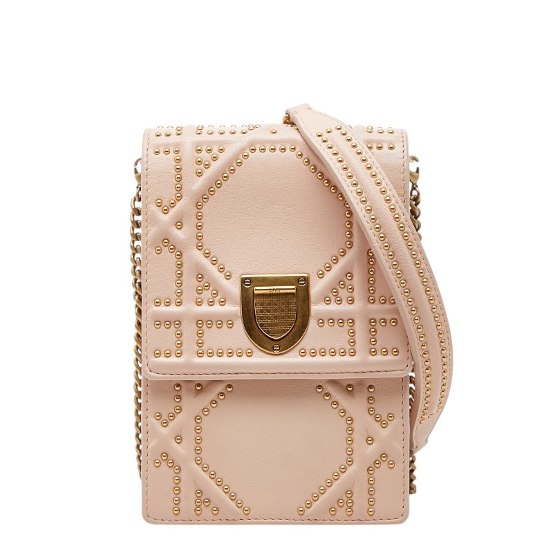 ディオール ディオラマ チェーンショルダーバッグ ピンク レザー レディース Dior 【中古】