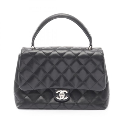 シャネル CHANEL マトラッセ トップハンドルバッグ ハンドバッグ バッグ ラムスキン(羊革) レディース ブラック系 【中古】
