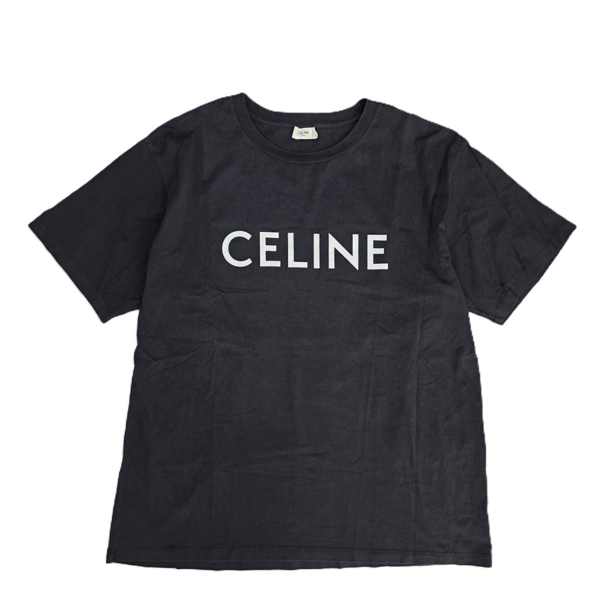 CELINE セリーヌ ルーズ Tシャツ コットンジャージー 半袖Tシャツ 2X681671Q.38AW XL コットン ブラック メンズ【中古】