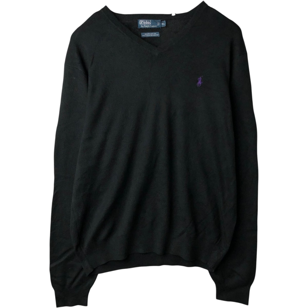 古着 ラルフローレン Ralph Lauren POLO by Ralph Lauren Vネック ピマコットンニットセーター メンズXL相当/eaa627590