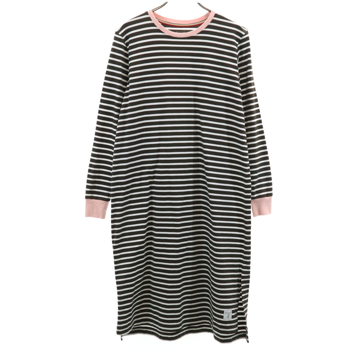 Paul Smith ポールスミス 日本製 ボーダー柄 長袖 ワンピース M ブラウン