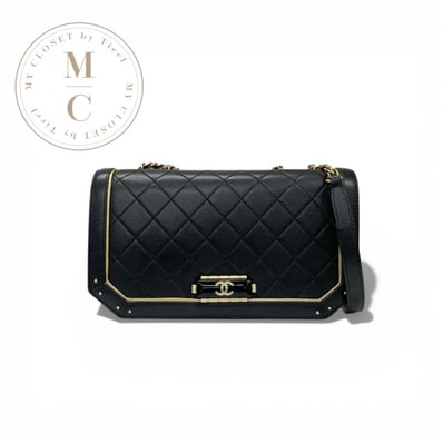 シャネル CHANEL バッグ ショルダーバッグ ブラック ゴールド マトラッセ シングルフラップ ココマーク チェーン