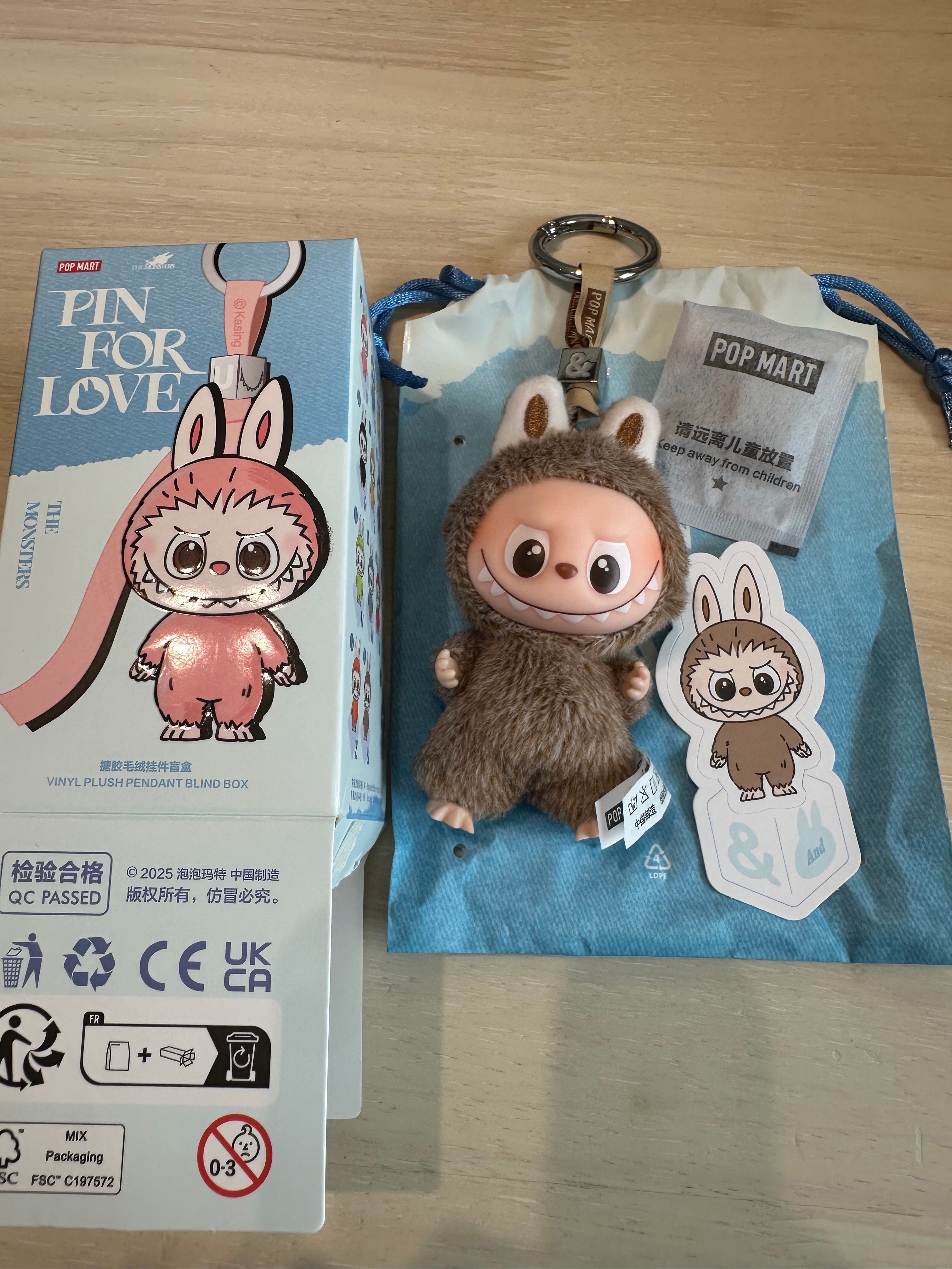 POP MART THE MONSTERS (LABUBU) Pin for Love Series-Vinyl Plush Pendant (N-Z) &