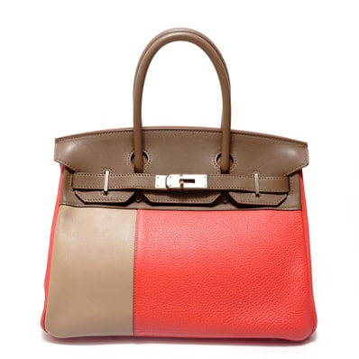 エルメス HERMES バーキン 30 カザック バイカラー シルバー金具 ハンドバッグ【中古】