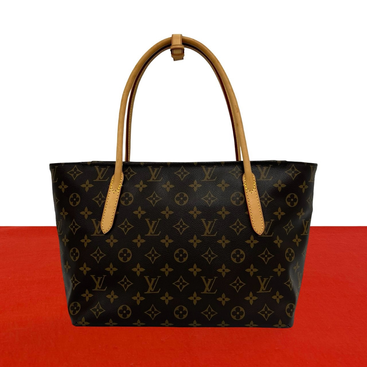 LOUIS VUITTON ルイヴィトン ラスパイユ PM モノグラム レザー PVC トートバッグ ブラウン
 41958