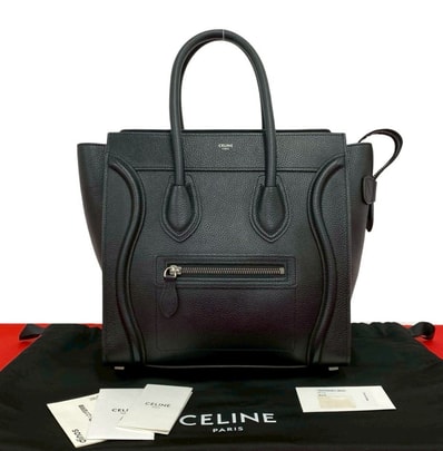 CELINE セリーヌ ラゲージ マイクロ レザー ハンドバッグ ブラック
33968
