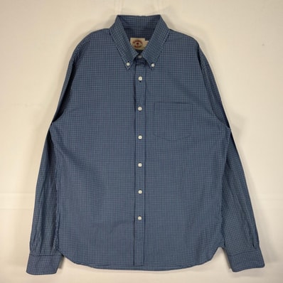 古着 ブルックスブラザーズ Brooks Brothers 長袖シャツ チェック 胸ポケ ボタンダウン L ブルー系 マルチカラー メンズ