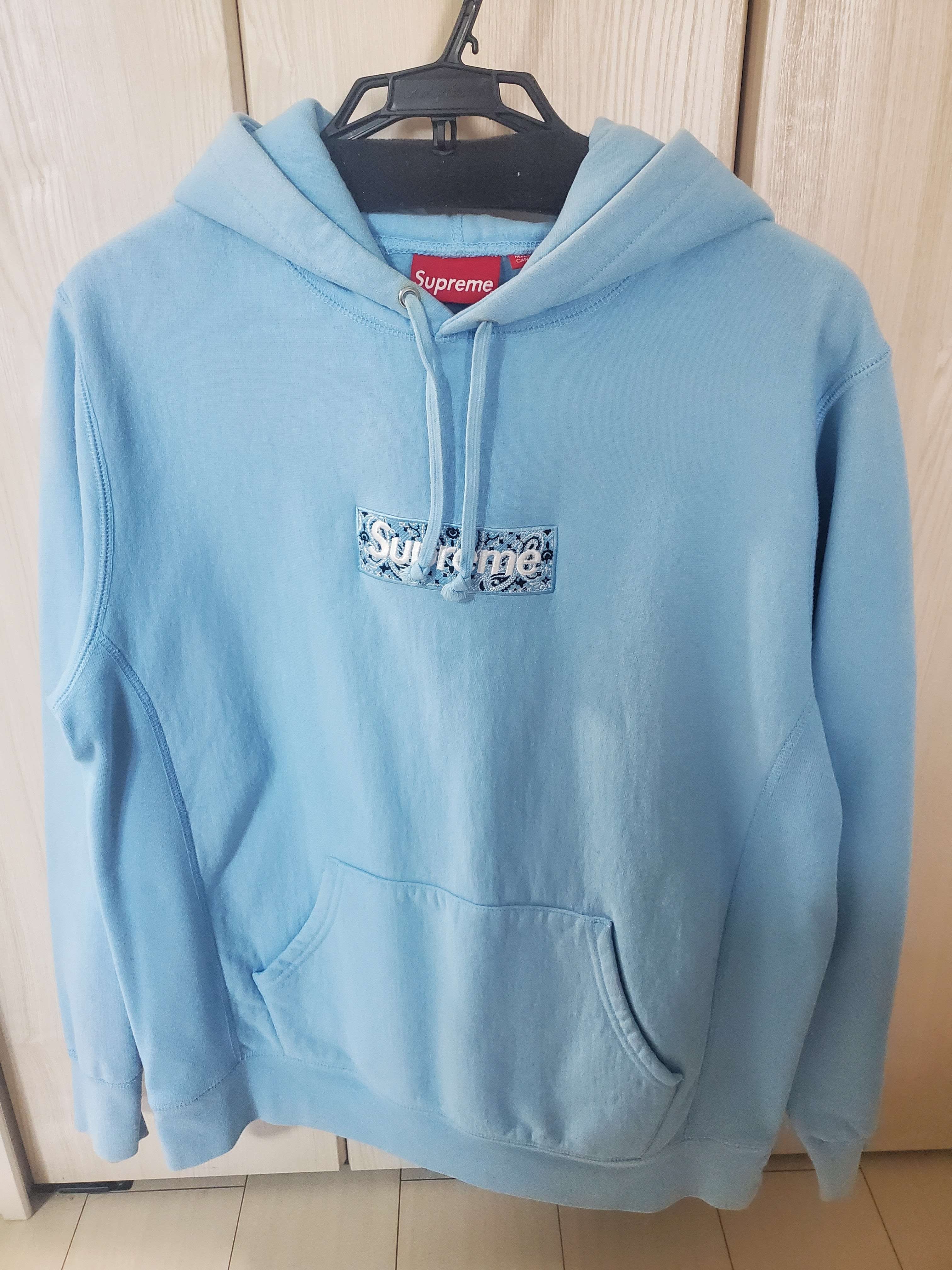 Supreme Bandana Box Logo Hooded Sweatshirt "Blue"